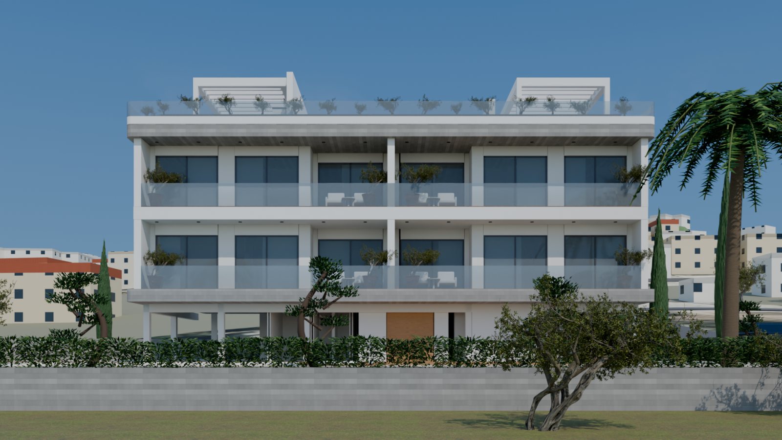 The west front of the building